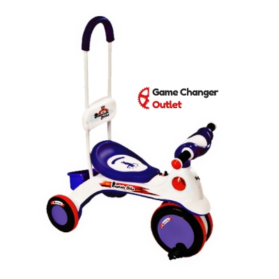 Picture of Captain Bike Trolly Pink/Blue/Purple Colour Baby Tricycle With Light & Music Button & Back Support Game Changer Outlet