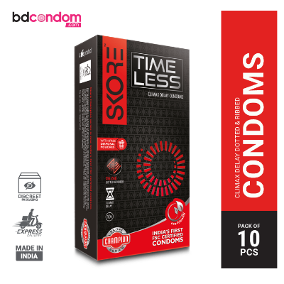 Picture of Skore Timeless Climax Delay Dotted & Ribbed Condom - 10Pcs Pack