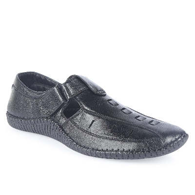 Picture of Black Leather Sandal For Men