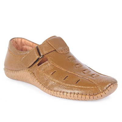 Picture of Brown Leather Buckle Sandal for Men