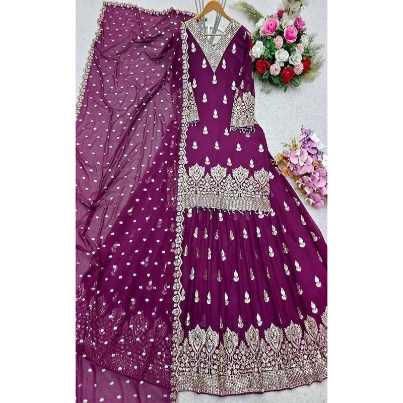 Picture of Premium Soft Georgette With sequence embroidery And Inner Attached Special Party Wear dress