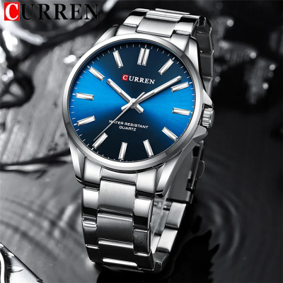 Picture of CURREN 9090 Analog Watche for Men – Silver & Blue