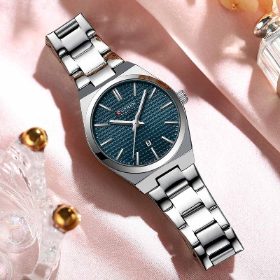 Picture of CURREN 8439L Elegant Stainless Steel Luxury Women’s Quartz Watch – Silver Blue Color