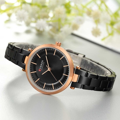 Picture of CURREN 9054 Top Luxury New Ladies Fashion Watch – Two Tone Black Color