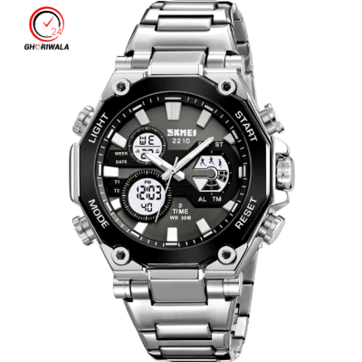 Picture of SKMEI 2210 Luxury Dual Time Display Digital Mens Watch - Sliver