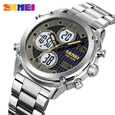 Picture of Skmei 1975 Fashion Men Luxury Sport Stainless Steel- Silver