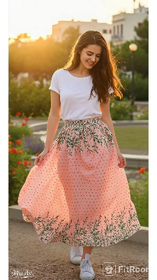 Picture of  Polyster fabrics print skirt for teenager girls-Bangi