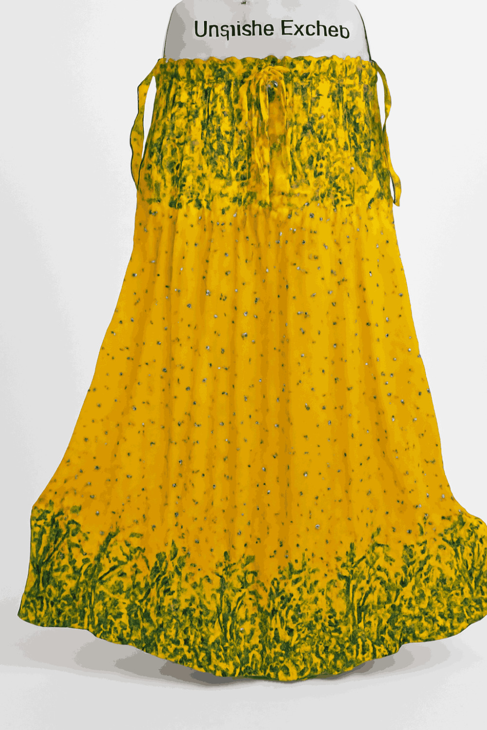 Picture of Polyster fabrics print skirt for teenager girls-yellow