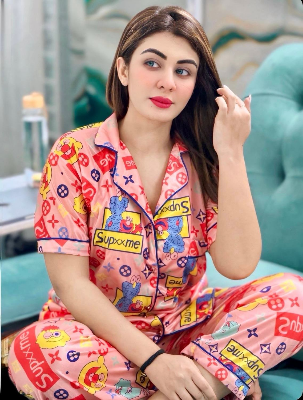 Picture of Premium Quality Ac Silk 3D Print Shirt Pant Nightwear For Woman print-6