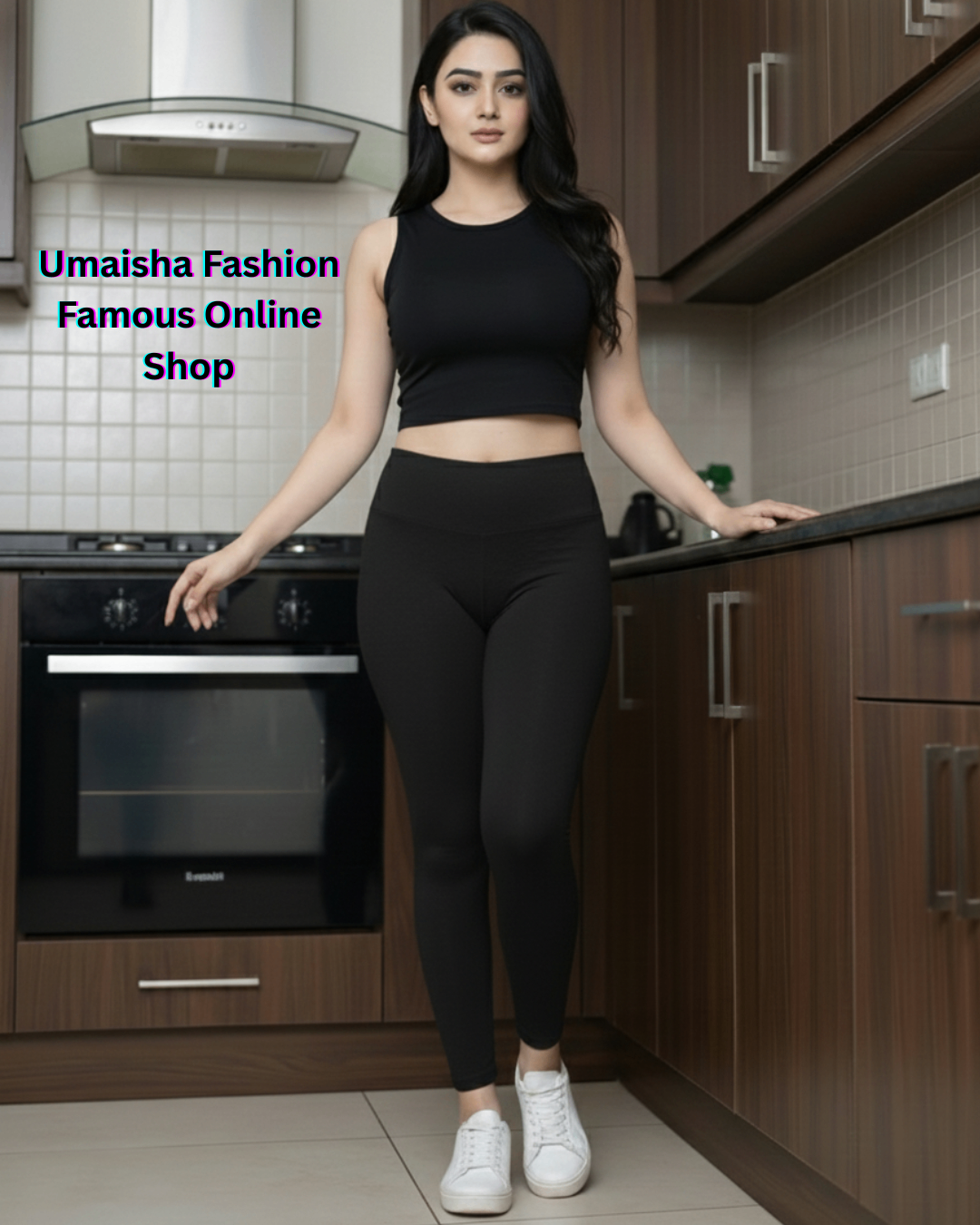 Picture of Winter special cotton spandex jeggings for woman-black