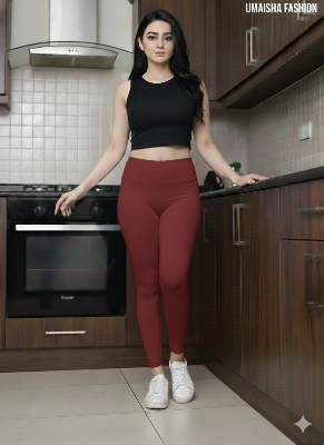 Picture of Winter special cotton spandex jeggings for woman-maroon