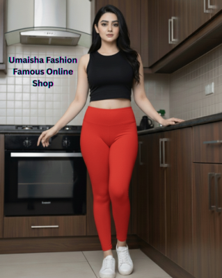 Picture of Winter special cotton spandex jeggings for woman-red