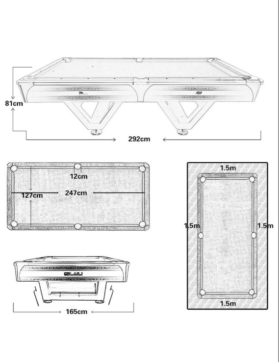 Picture of Laili X3 US 8 Ball-9 Ball-10 Ball Pool Table 9ft