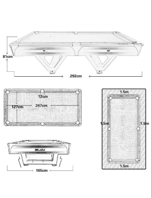 Picture of Laili X3 US 8 Ball-9 Ball-10 Ball Pool Table 9ft