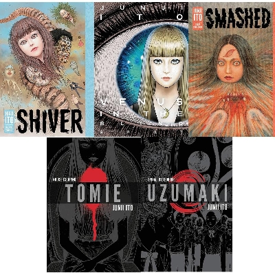 Picture of Junji Ito Serie 1: Deluxe Ediction  Collection 5 book Set (Shiver: Junji Ito Selected Stories, Smashed: Junji Ito Story Collection, Venus in the Blind Spot, Tomie, Uzumaki)  January 1, 2020(premium quality)