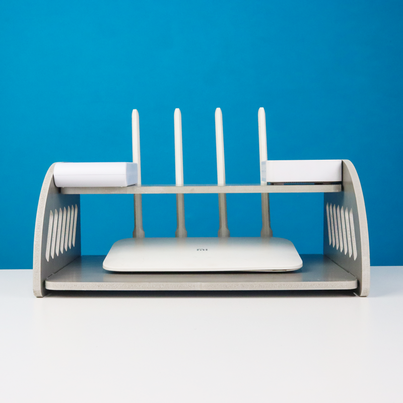 Picture of High Quality Wifi Router Stand Shelf Double Layer Wall Mounted Shelf Storage Rack Home Decorator - Router Stand