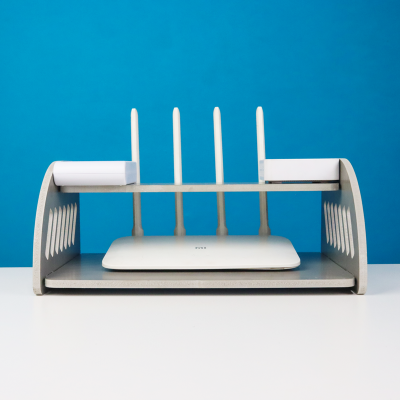 Picture of High Quality Wifi Router Stand Shelf Double Layer Wall Mounted Shelf Storage Rack Home Decorator - Router Stand