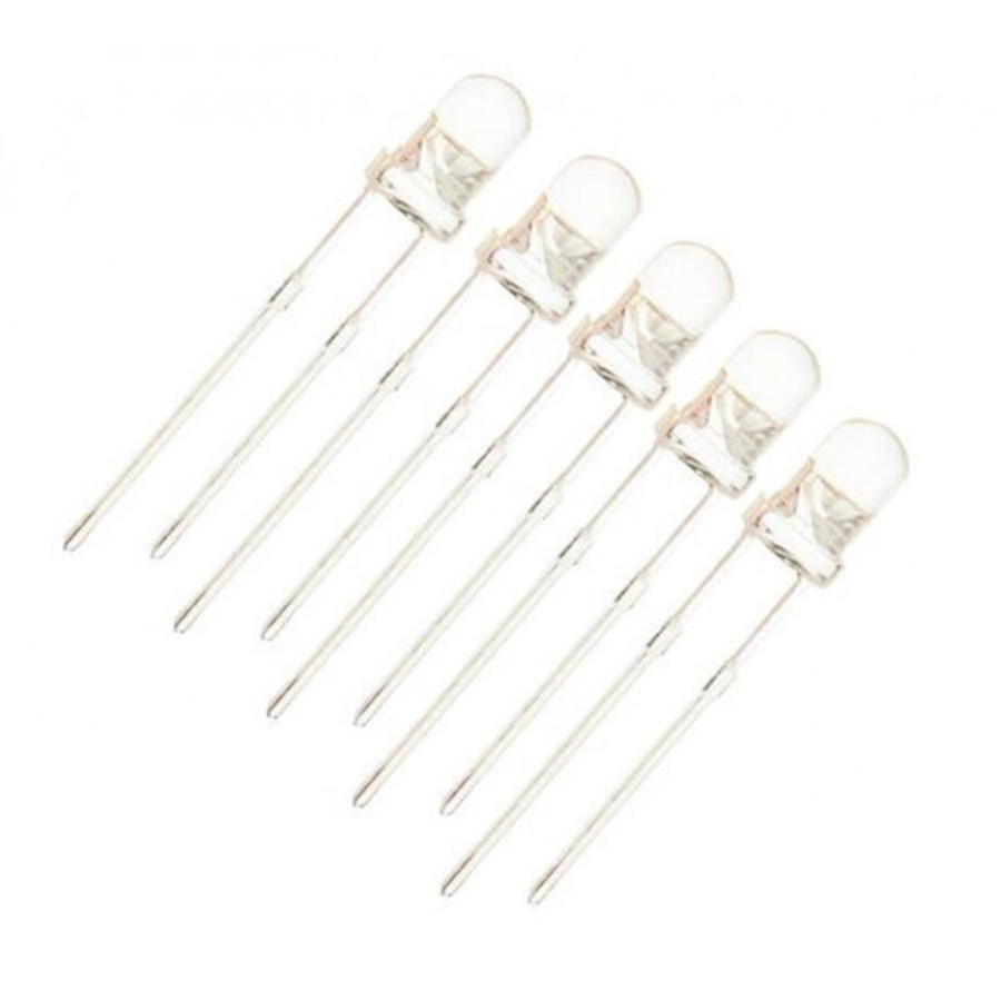 Picture of Green LED - 3MM, CRYSTAL CLEAR, VERY HIGH BRIGHTNESS, PACKAGE OF 5 Novel