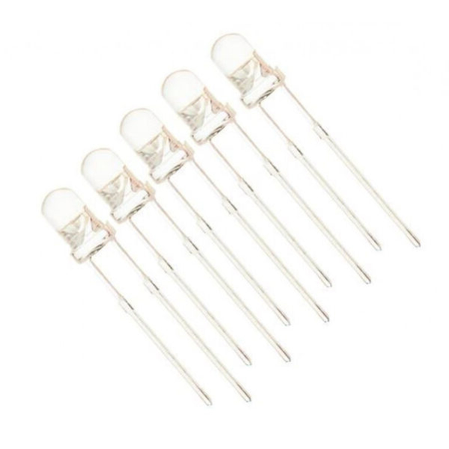 Picture of Blue LED - 3MM, CRYSTAL CLEAR, VERY HIGH BRIGHTNESS, PACKAGE OF 5 Novel