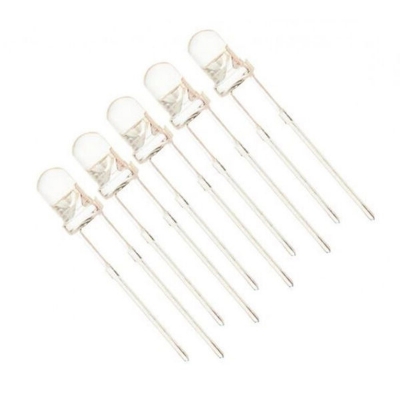 Picture of Blue LED - 3MM, CRYSTAL CLEAR, VERY HIGH BRIGHTNESS, PACKAGE OF 5 Novel