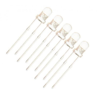 Picture of LED - 3MM, CRYSTAL CLEAR, VERY HIGH BRIGHTNESS, PACKAGE OF 5 Novel