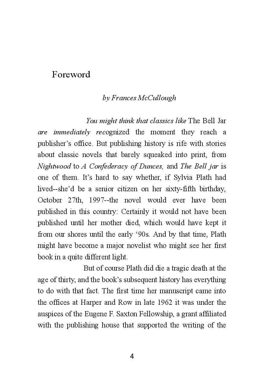 Picture of The Bell Jar ( Book by Sylvia Plath ) ( Premium Paper and Matte Cover ) Novel