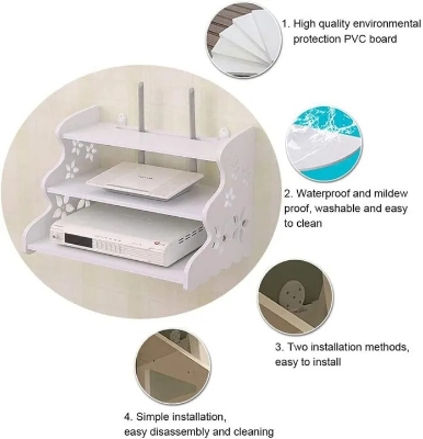 Picture of 3 Layers WiFi Router Stand Storage Wall Floating Shelves (3 layer)