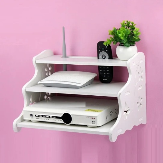Picture of 3 Layers WiFi Router Stand Storage Wall Floating Shelves (3 layer)