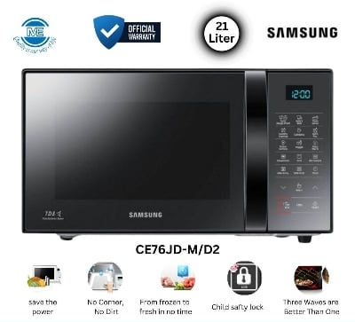 Picture of Samsung 21 Liter Grill Convection Microwave Oven with Ceramic Enamel Cavity (CE76JD-M/D2)