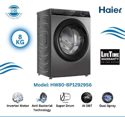 Picture of Haier 8KG Front Loading Washing Machine With AI Dynamic Balance Technology (HW80-BP12929S6)