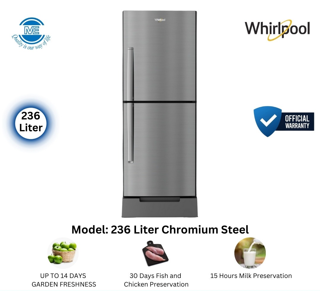 Picture of WHIRLPOOL 236 Liter Refrigerator FreshMagic Pro Chromium Steel