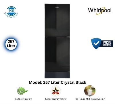 Picture of WHIRLPOOL 257 Liter Refrigerator FreshMagic Pro Crystal Black