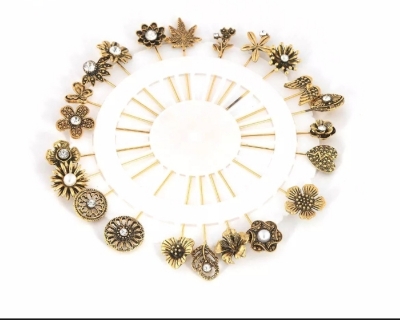 Picture of 8 Pieces Metal Hijab Pin for Women - Golden