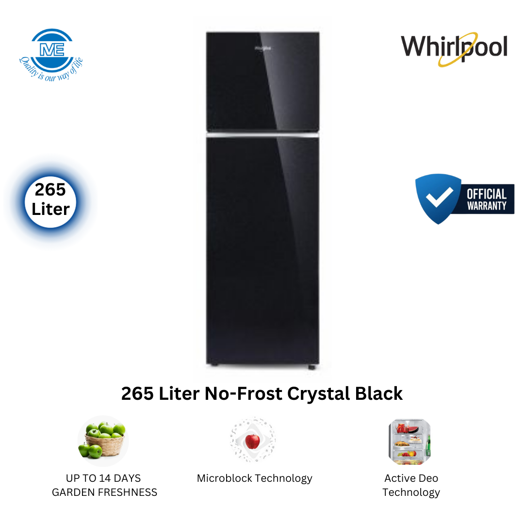 Picture of WHIRLPOOL 265 Liter No-Frost Inverter Refrigerator NeoFresh Crystal Black