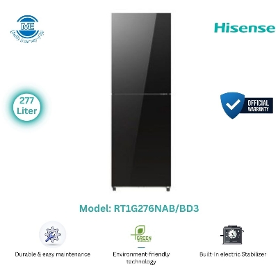 Picture of Hisense 277 Liter Top Mount Frost Refrigerator with Built-in Stabilizer Premium Black (RT1G276NAB/BD3)