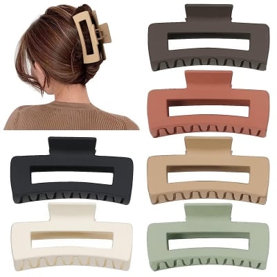 Picture of 6 pcs Korean Claw Clip Shaggy Hair Clips Hairpin Female Hair Accessories Women's Hair Clips Hair Clips Ponytail Hairpin