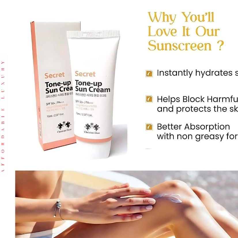 Picture of Christian Dean Secret Tone-Up Sun Cream with SPF50+ - 70ml