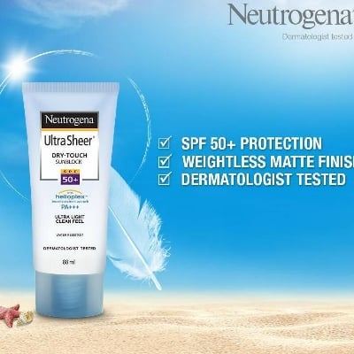 Picture of Neutrogena Ultra Sheer Sunscreen SPF 50+ | Broad Spectrum UVA/UVB PA++++ | No White Cast | Water Resistant, Ultra Light & Non Sticky | For Oily, Dry & Sensitive Skin | For Men & Women | 30g