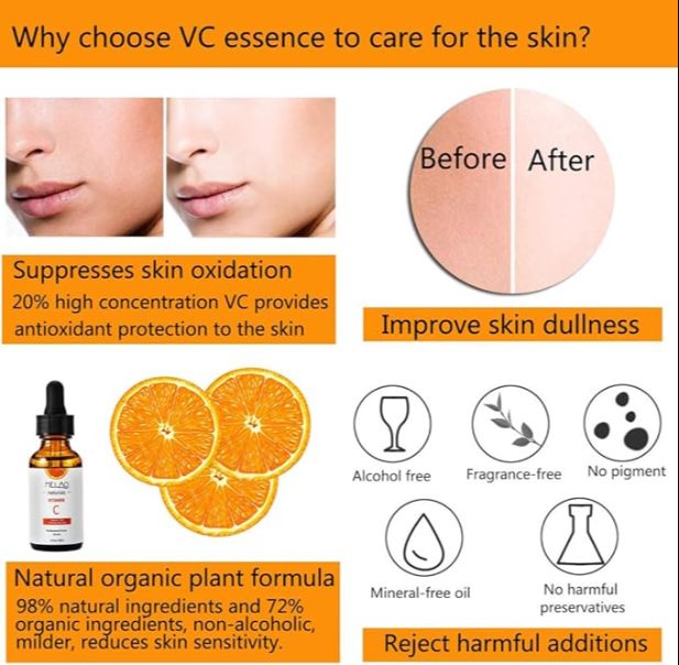 Picture of MELAO Vitamin C with Hyaluronic Acid Vitamin E, Dark Spot Remover Shrink Pore Face Serum Moisturizing Firm Skin Essence Dry Skin Care, Hydrating Serum for Dark Circles and Fine Lines