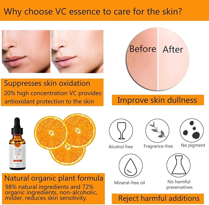 Picture of MELAO Vitamin C Serum Hydrating Whitening Spot Correcting Serum Moisturizing Anti-Wrinkle Firming Serum Face Care Serum 30 ml