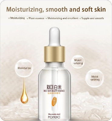 Picture of ROREC White Rice Serum Reduces Wrinkles and Lighten Dark Spots Pore Minimizer Anti- Aging Face Moisturizer Skin Lightening - 15ml