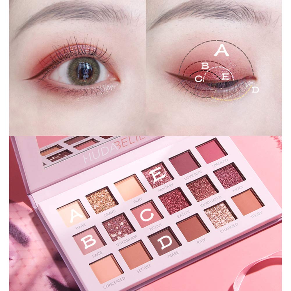 Picture of 18 Colors Matte Glitter Eyeshadow Palette, Cosmetic Eye Shadows, Eyeshadow Plate