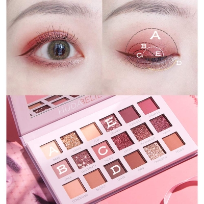 Picture of 18 Colors Matte Glitter Eyeshadow Palette, Cosmetic Eye Shadows, Eyeshadow Plate