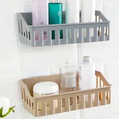 Picture of Organizzatore Per Bagno In Plastica Portaoggetti Foro Per Wc Gratuito Shampoo Sapone Supporto Cosmetico Mensole Doccia A Parete_ D Shop
