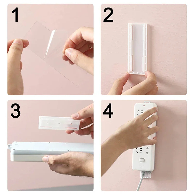Picture of Wall-Mounted Plug Fixer Sticker Punch-free Home Self-Adhesive Socket Fixer Powerful Traceless Wall-mounted Socket Holder_D Shop