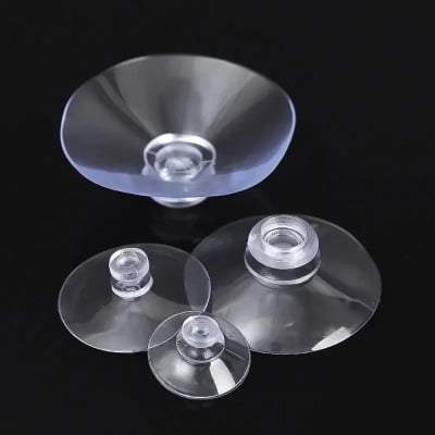 Picture of 5 Pcs 4cm Clear Suction Cups Transparent Plasitc Mushroom Head Suckers Car Window Glass Hanging Hooks Bathroom Towel Hanger Tool_D Shop