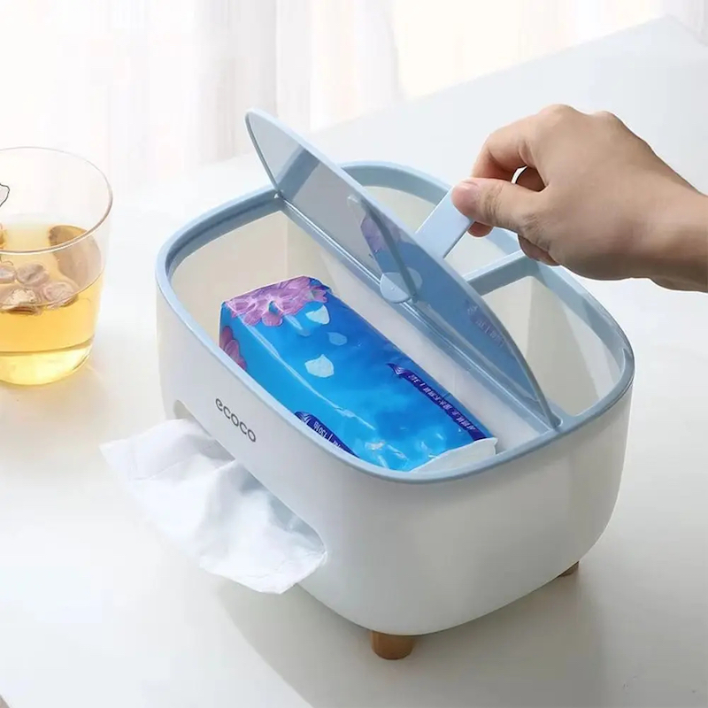 Picture of Style Tissue Box Holder Plastic Household Napkin Storage Box Practical Desk Organizer Office-D shop