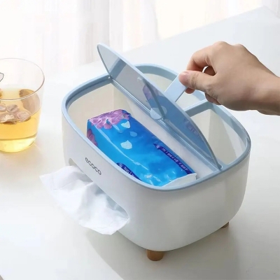 Picture of Style Tissue Box Holder Plastic Household Napkin Storage Box Practical Desk Organizer Office-D shop