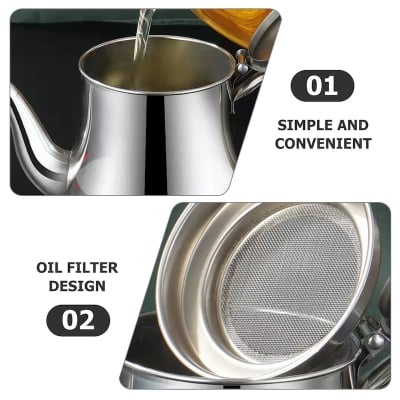 Picture of Big and small Oil Storage Tank Cooking Dispenser Bottle for Kitchen Strainer Container Pot Grease Containers Used Canister with_D Shop