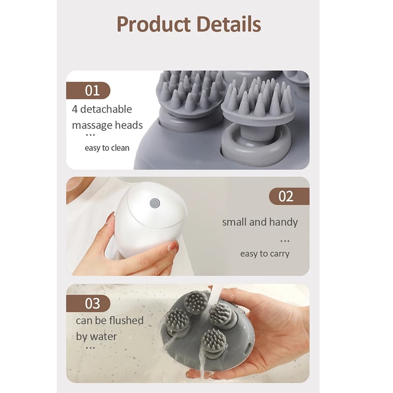 Picture of Electric Massager for Humanas IPX6 Waterproof Level Colorful Human-Pet Dual Use Massager Head and Back Scratcher_D Shop